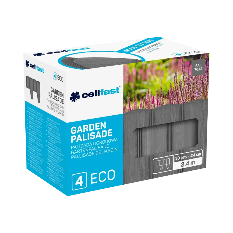 Декоративный садовый заборчик для клумбы Cellfast 4 ECO 34-054 Графит